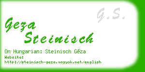 geza steinisch business card