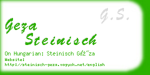 geza steinisch business card